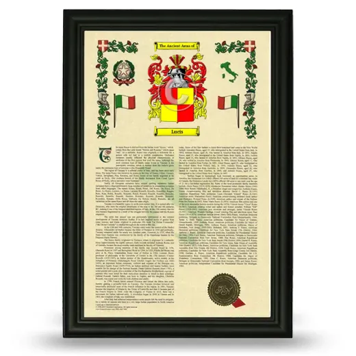 Lucis Armorial History Framed - Black