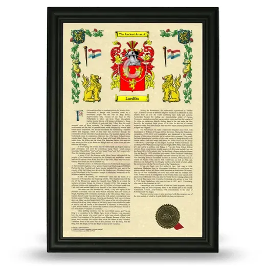 Luedtke Armorial History Framed - Black