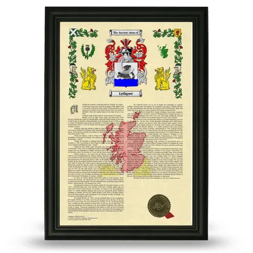 Lythgow Armorial History Framed - Black