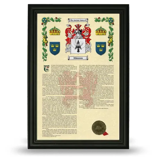Månsson Armorial History Framed - Black