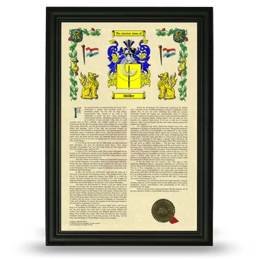 Möller Armorial History Framed - Black
