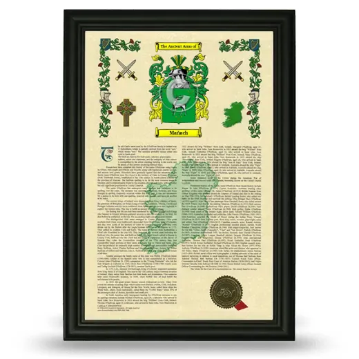 Mañach Armorial History Framed - Black