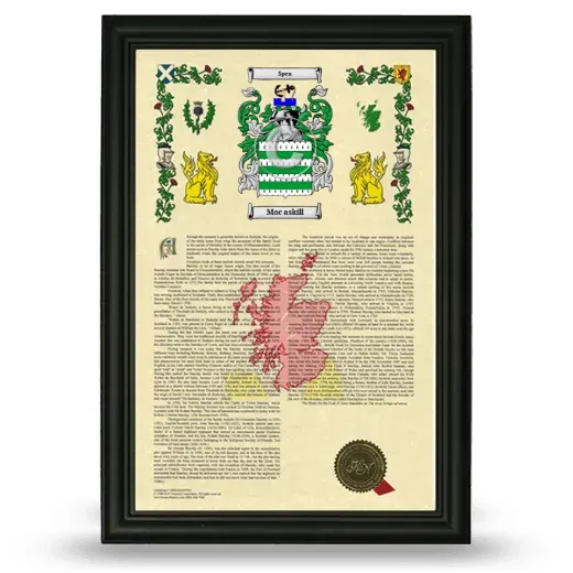 Mac askill Armorial History Framed - Black