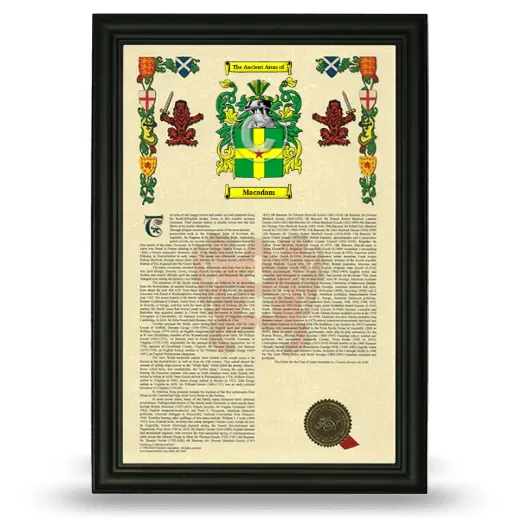 Macadam Armorial History Framed - Black