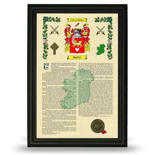 MacCart Armorial History Framed - Black