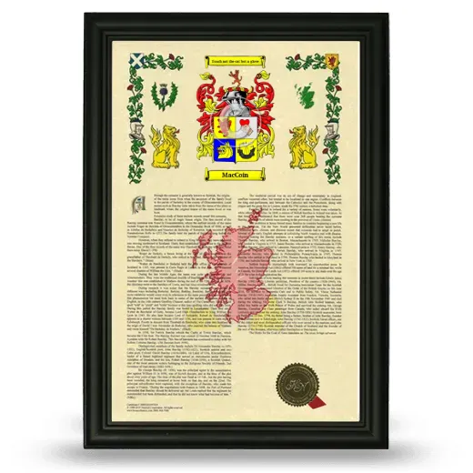 MacCoin Armorial History Framed - Black