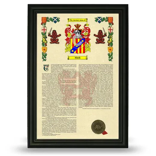 Mach Armorial History Framed - Black