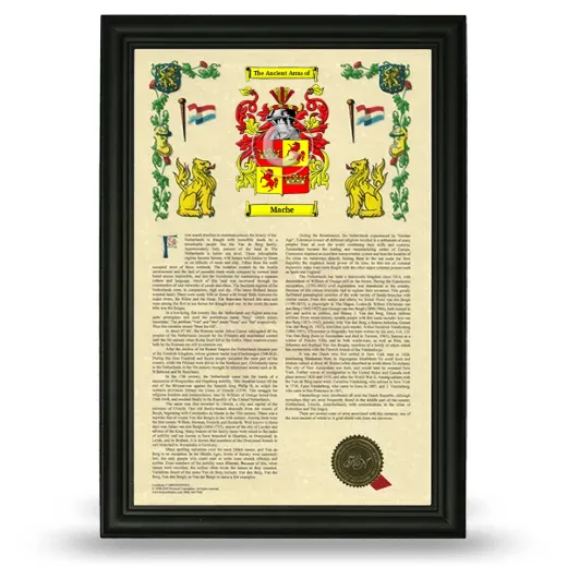 Mache Armorial History Framed - Black