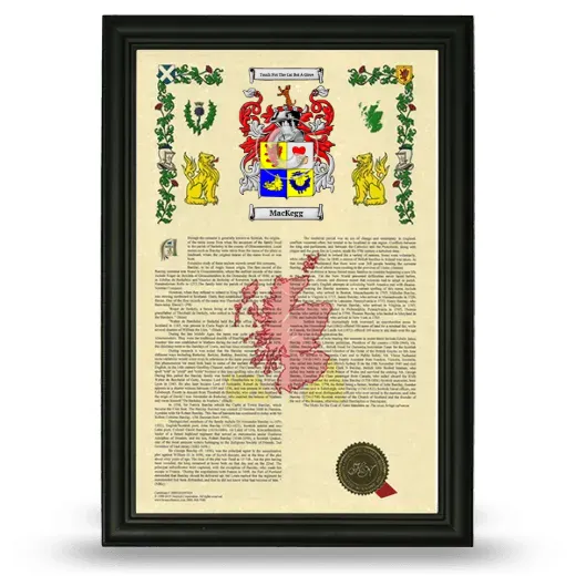 MacKegg Armorial History Framed - Black