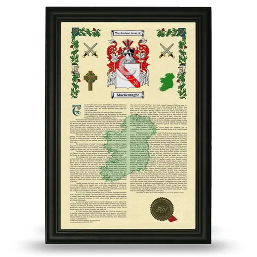 MacKenraght Armorial History Framed - Black