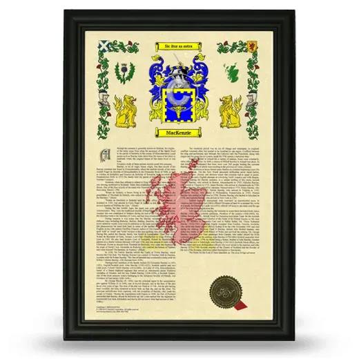 MacKenzie Armorial History Framed - Black