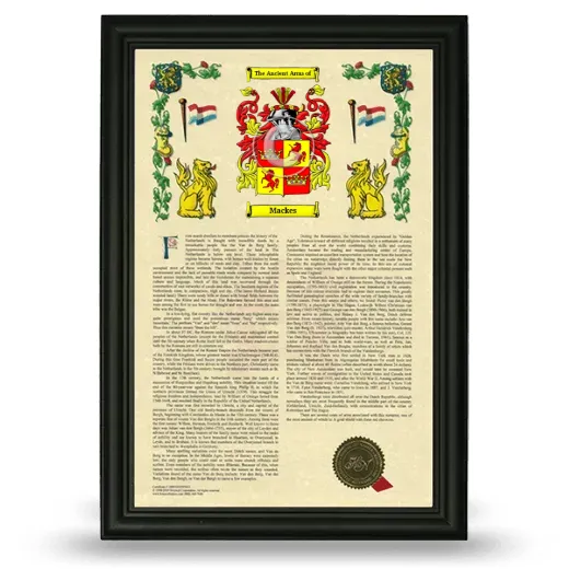 Mackes Armorial History Framed - Black