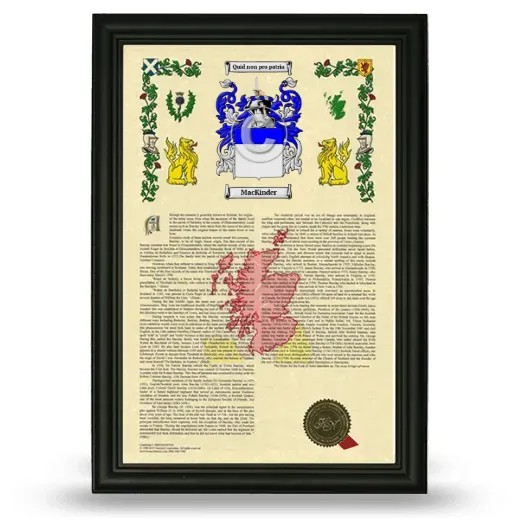 MacKinder Armorial History Framed - Black