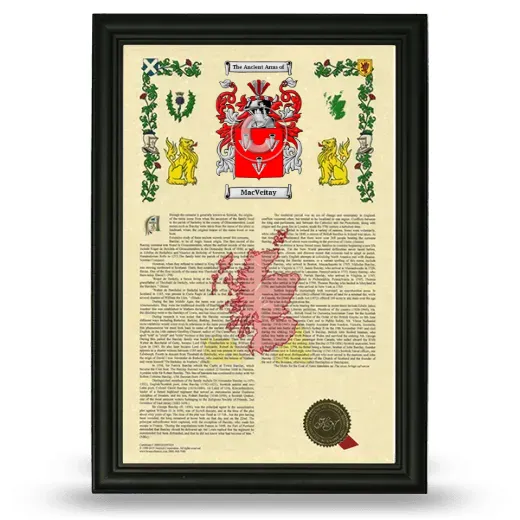 MacVeitay Armorial History Framed - Black