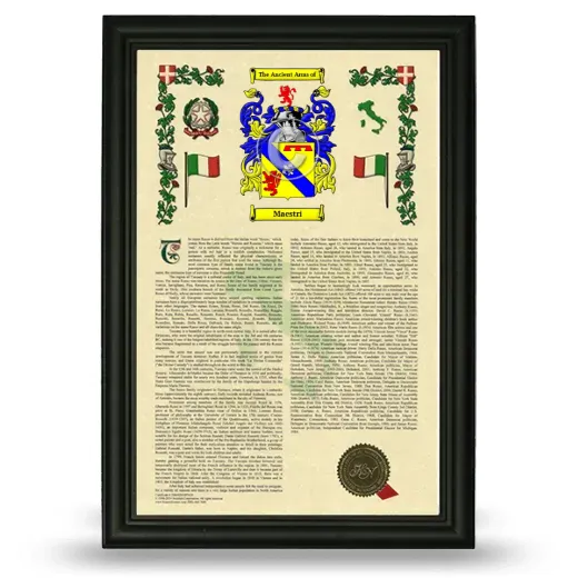 Maestri Armorial History Framed - Black