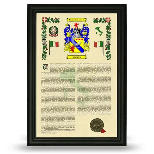Maestro Armorial History Framed - Black