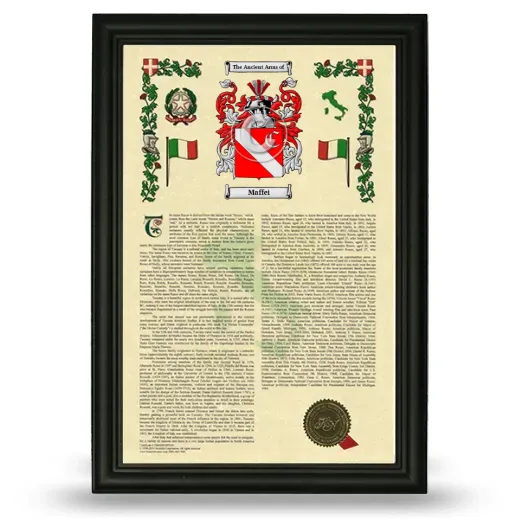 Maffei Armorial History Framed - Black