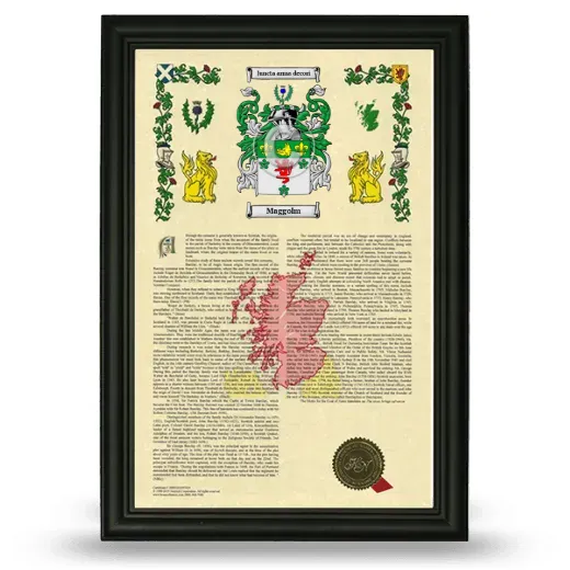 Maggolm Armorial History Framed - Black