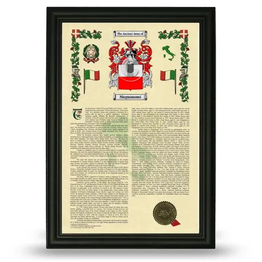 Magnananni Armorial History Framed - Black