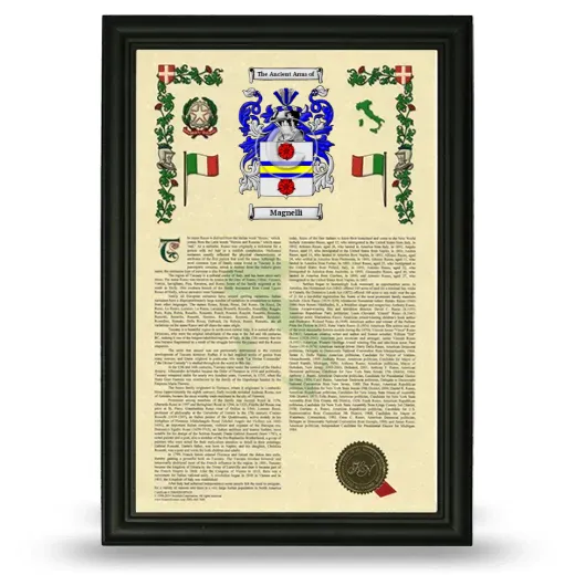 Magnelli Armorial History Framed - Black