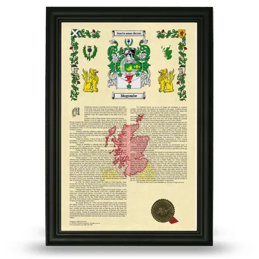 Magombe Armorial History Framed - Black