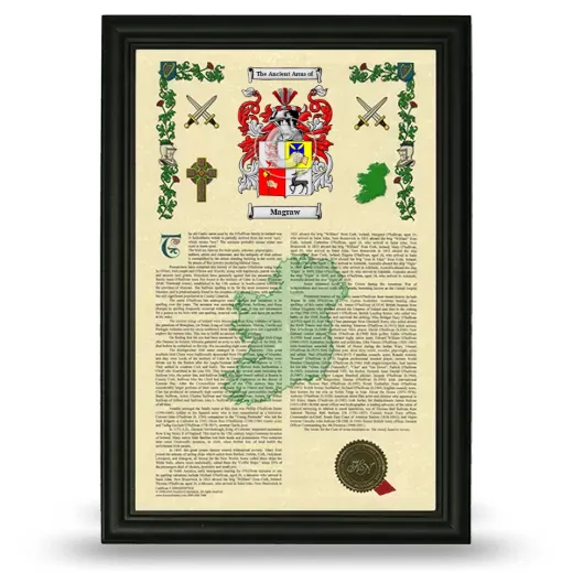 Magraw Armorial History Framed - Black