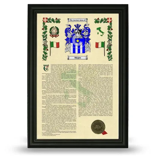Magro Armorial History Framed - Black