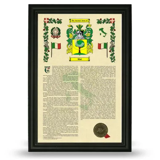 Mai Armorial History Framed - Black