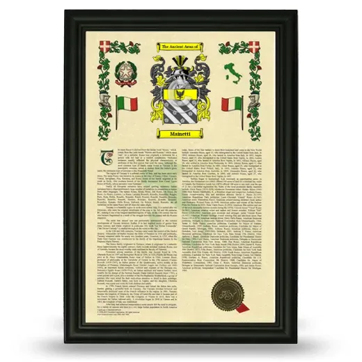 Mainetti Armorial History Framed - Black