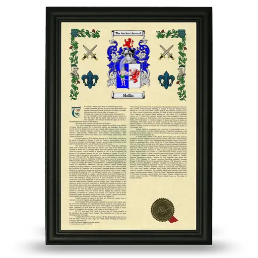 Mallin Armorial History Framed - Black