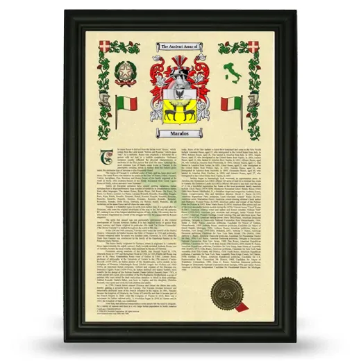 Mandos Armorial History Framed - Black