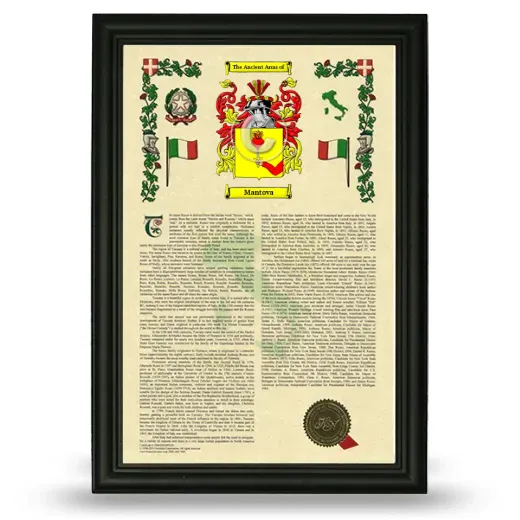 Mantova Armorial History Framed - Black