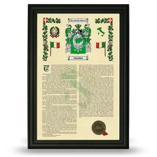 Marchiol Armorial History Framed - Black