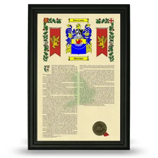 Marcones Armorial History Framed - Black