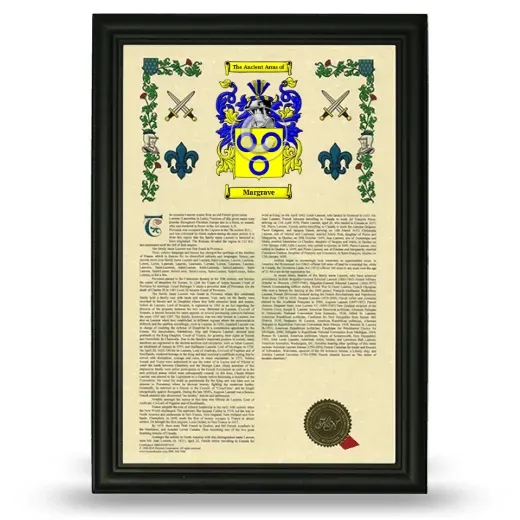 Margrave Armorial History Framed - Black