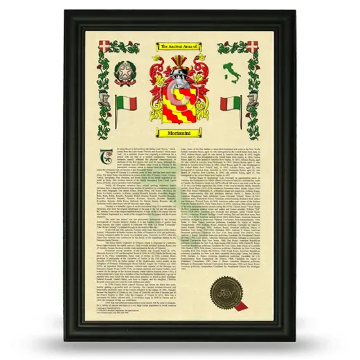 Marianini Armorial History Framed - Black