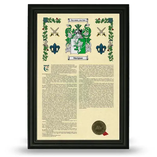 Marignac Armorial History Framed - Black