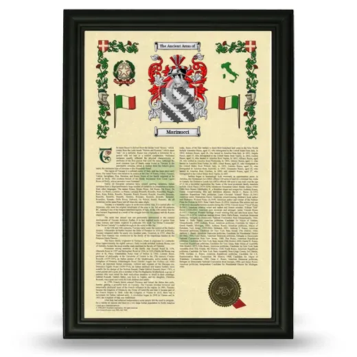 Marinucci Armorial History Framed - Black