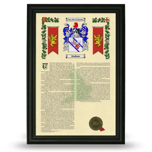 Markane Armorial History Framed - Black