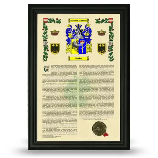 Marker Armorial History Framed - Black