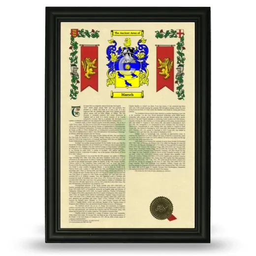 Marsch Armorial History Framed - Black