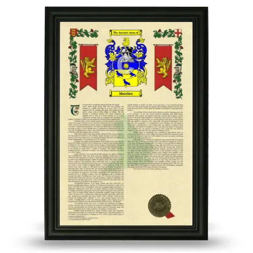 Marshes Armorial History Framed - Black