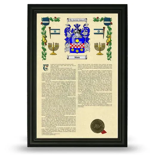 Marx Armorial History Framed - Black
