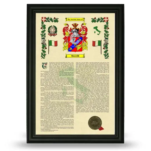 Mascelli Armorial History Framed - Black
