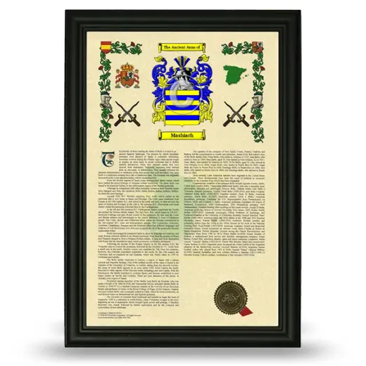 Mashiach Armorial History Framed - Black