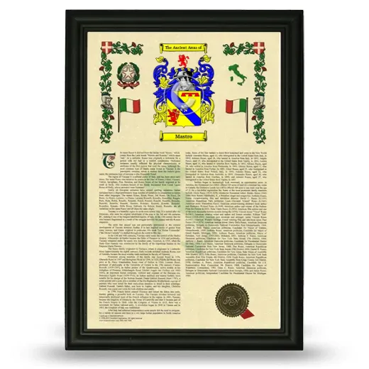 Mastro Armorial History Framed - Black