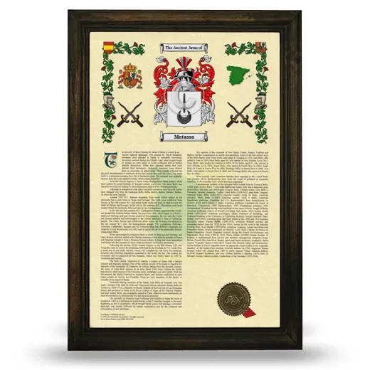 Matassa Armorial History Framed - Brown