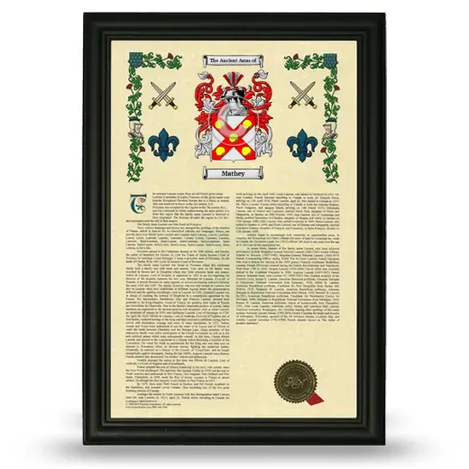 Mathey Armorial History Framed - Black