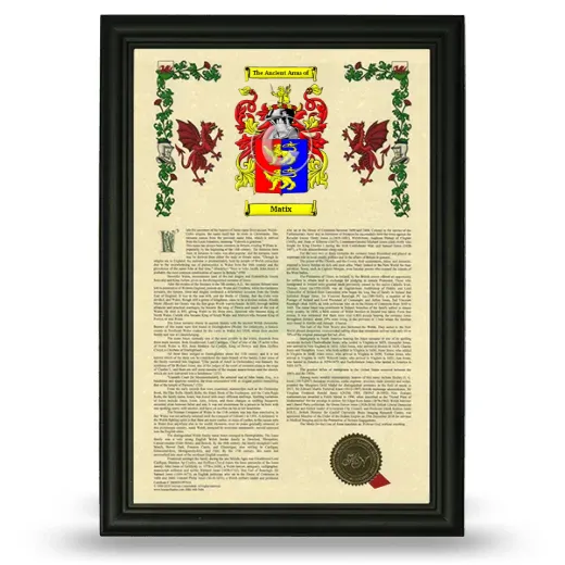 Matix Armorial History Framed - Black