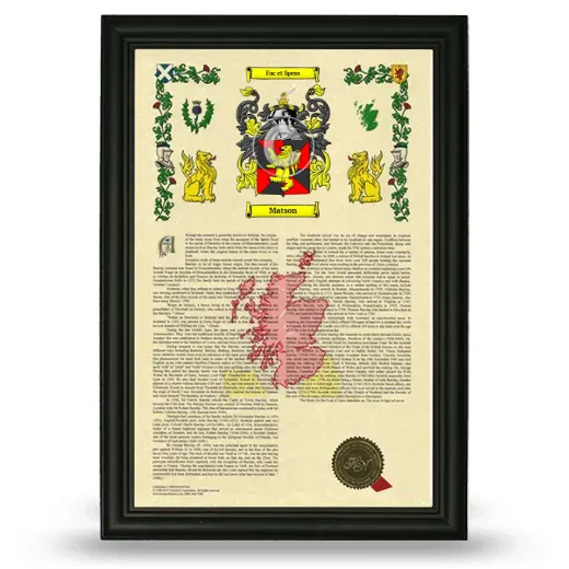 Matson Armorial History Framed - Black